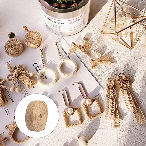 Matogle Cinta de Arpillera 2 Rollos de Yute Natural 10m con 2 Rollos de Rafia natural Artesanía Manualidades Bricolaje Decoración Estilo Rústico y Vintage Navidad Rellenar y Envolver Cajas de Regalo