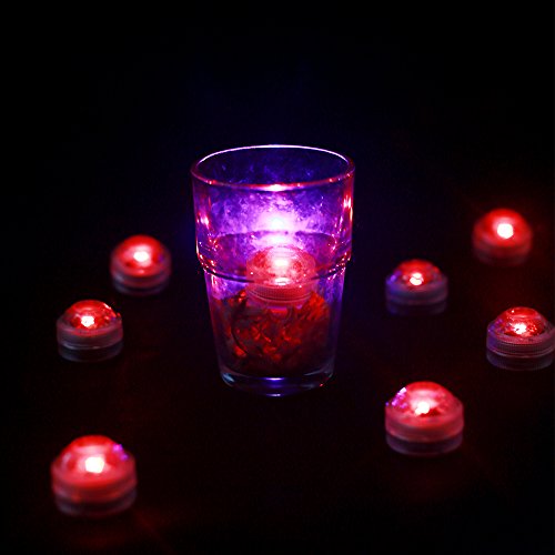 MAVIE 10 pcs Sumergible Luces LED Luces Subacuáticas Impermeable SMD 3528 RGB Humor Luces con Control Remoto IR para Vaso, Tazones, Piscina, Acuario y Decoración de Fiesta