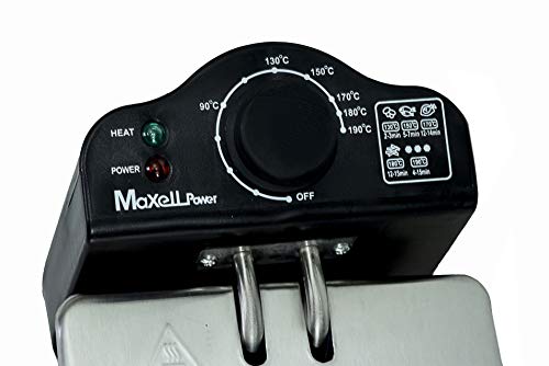 MAXELLPOWER FREIDORA ELECTRICA 3,5L Acero Inoxidable 2000W con Ventana EN LA Tapa Garantia