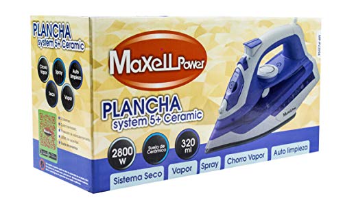 MAXELLPOWER Plancha DE Ropa Vapor Suela DE Ceramica 2800W Control TERMOSTATO 320ML Capacidad Calidad MP-PV3594