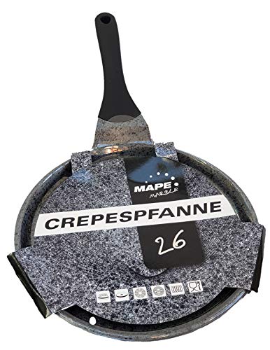 MaxxGoods - Sartén para crepes (26 cm, revestimiento de cerámica, efecto piedra, apta para inducción)