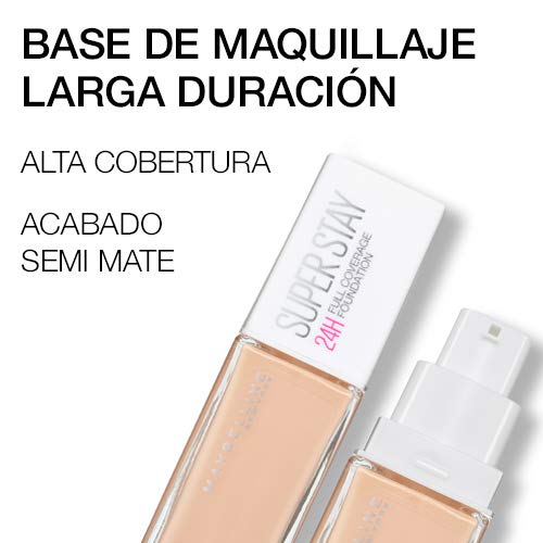 Maybelline New York Base de Maquillaje Superstay 24H Cobertura Total, Tono 21 Nude Beige - 1 Unidad