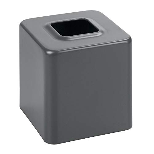 mDesign Caja cuadrada para pañuelos descartables – Caja para pañuelos de papel tisu – Contenedor para pañuelos desechables – Gris mate