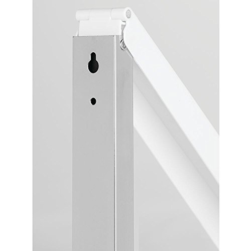 mDesign Colgador de ropa abatible para tendedero – Escuadra metálica para prendas que se van a enviar a la tintorería – Perchero de pared plegable con barra para colgar perchas de ropa – blanco