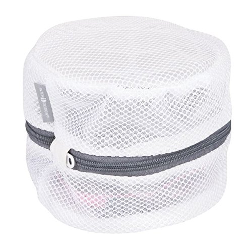 mDesign Juego de 2 Bolsas para la Colada con Cremallera – Prácticas Bolsas para Lavadora – Modernas Bolsas para Ropa Interior, Sujetadores y Ropa Delicada – Blanco