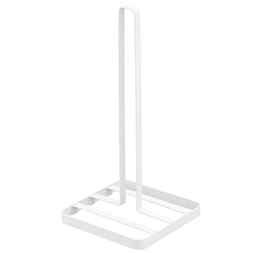 mDesign Portarrollos de cocina sin taladro – Práctico soporte para papel de cocina – Elegante porta rollo de cocina con base – blanco