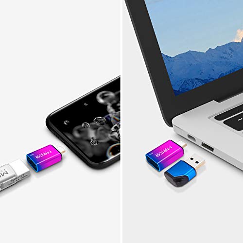 MECO Memoria USB con Adaptador Micro USB a USB C Memoria USB de Tarjetas USB 3.0 Memoria USB Adaptador USB C para Samsung S8 / S9 / S10, MacBook Pro, Google Pixel / Chromebook, Huawei P20 / P30