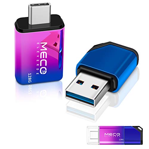 MECO Memoria USB con Adaptador Micro USB a USB C Memoria USB de Tarjetas USB 3.0 Memoria USB Adaptador USB C para Samsung S8 / S9 / S10, MacBook Pro, Google Pixel / Chromebook, Huawei P20 / P30