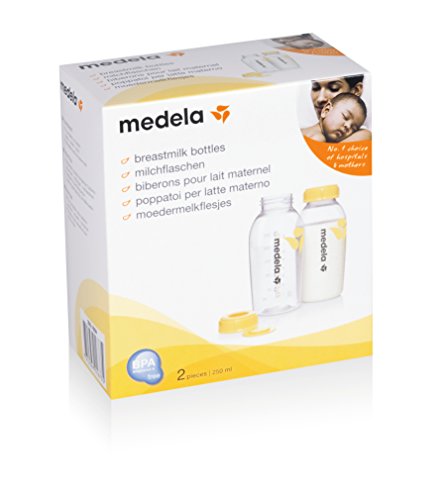 Medela pack de 2 botellas de 250ml. Biberones especiales para lactancia. Aptos para la alimentación del bebé con leche materna, sin bisfenol A