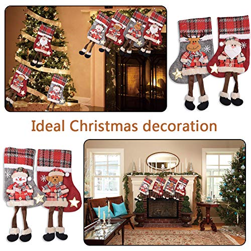 Medias de Navidad BESTZY 4PCS Christmas Stocking Calcetines Decoración Navideña Caramelo Regalo Bolsa Calcetín de navidad