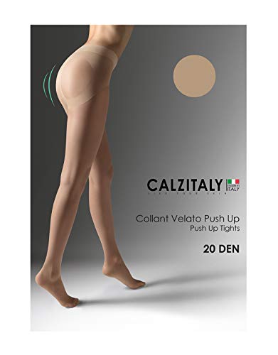 MEDIAS REDUCTORAS DE MUJER | PANTY PUSH UP | NATURAL, NEGRO | S, M, L, XL | CALCETERÍA ITALIANA | (S, NATURAL)