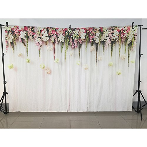 Mehofoto cortina de flores nupcial ducha telón de fondo 7x5ft floral pared lila ceremonia de la boda fondo inconsútiles bebé recién nacido fotografía telones de fondo