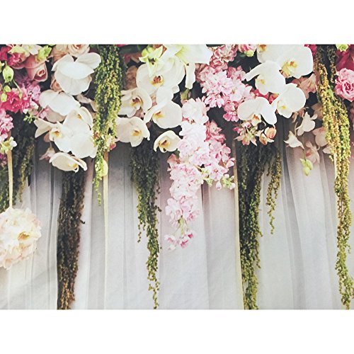 Mehofoto cortina de flores nupcial ducha telón de fondo 7x5ft floral pared lila ceremonia de la boda fondo inconsútiles bebé recién nacido fotografía telones de fondo