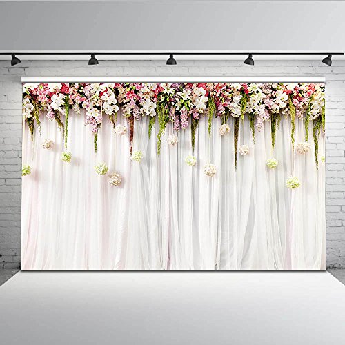 Mehofoto cortina de flores nupcial ducha telón de fondo 7x5ft floral pared lila ceremonia de la boda fondo inconsútiles bebé recién nacido fotografía telones de fondo