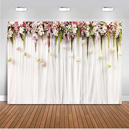 Mehofoto cortina de flores nupcial ducha telón de fondo 7x5ft floral pared lila ceremonia de la boda fondo inconsútiles bebé recién nacido fotografía telones de fondo