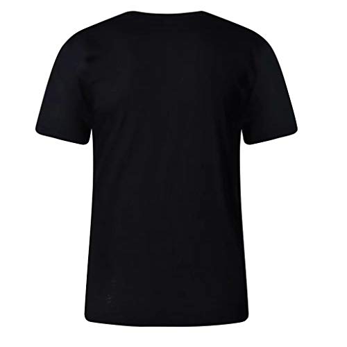 MEIbax Bandera de la Moda de impresión Camiseta de Cuello Redondo Hombre Verano Debe Manga Corta Simple de Hombres Cómodo y Transpirable Tops Hombre Ropa Deportiva Hombres Camisa Jersey (M, Negro A)