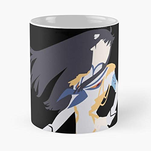 MELIBALI Satsuki Otaku Ryuko Anime Ragyo Matoi Mako NUI Kiryuin Manga Mankanshoku Best Mug Tiene 11oz de Mano Hechas de cerámica de mármol Blanco