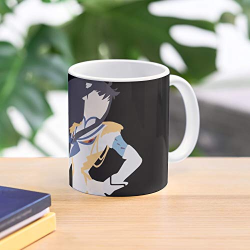 MELIBALI Satsuki Otaku Ryuko Anime Ragyo Matoi Mako NUI Kiryuin Manga Mankanshoku Best Mug Tiene 11oz de Mano Hechas de cerámica de mármol Blanco