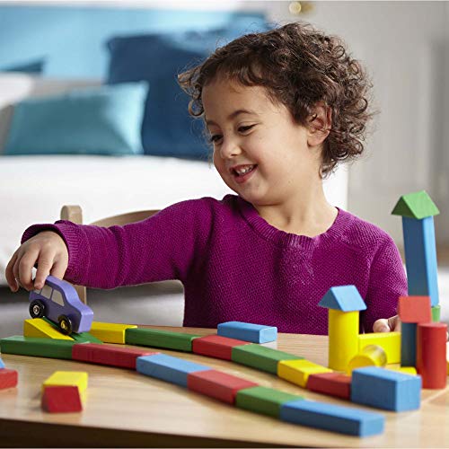 Melissa & Doug Piece Wood Blocks Set Bloques de Madera 100 Piezas, Color Azul, Verde, Rojo, Amarillo (10481)