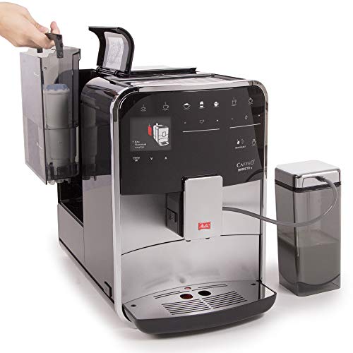 Melitta Barista TS Smart F850-101, Cafetera Automática con Molinillo Silencioso, Bluetooth, Pantalla Táctil, Personalizable, 21 Recetas, Plata