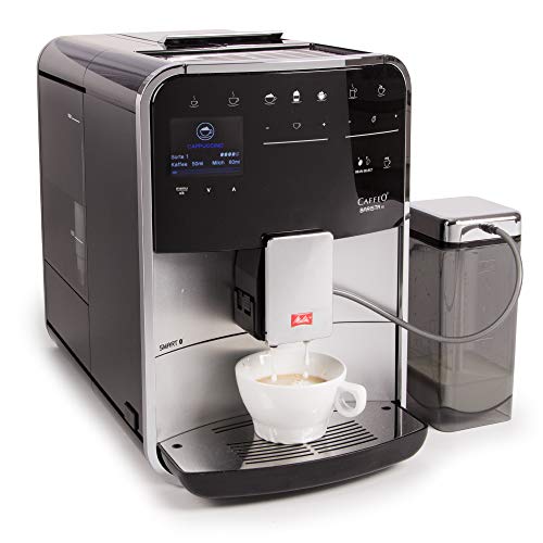 Melitta Barista TS Smart F850-101, Cafetera Automática con Molinillo Silencioso, Bluetooth, Pantalla Táctil, Personalizable, 21 Recetas, Plata