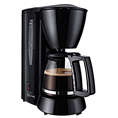 Melitta Cafetera de filtro con jarra de vidrio, Para 5 tazas de café, Single 5, Negro, M720-1/2