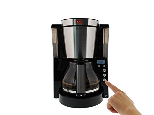 Melitta Look Timer Cafetera de Filtro, 1000 W, 1.25 litros, Vidrio, Negro