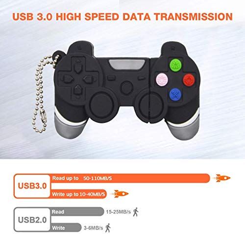 Memoria USB 3.0 16GB Pen Drive - Cool 16 GB Pendrive Divertido Negro Llave USB Gamepad Unidad Flash USB3.0 - FEBNISCTE Almacenamiento de Datos Económico Flash Drive Regalo de Cumpleaños para Niños