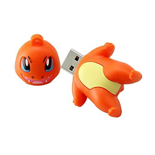 Memorias USB Flash Drive Pen Memory Sticks USB 2.0 Caricatura Pokémon Disco U Creativo Llavero transmisión de Datos portátil de Alta Velocidad (16GB,Fire Dragon 3pcs)