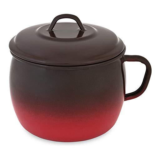 Menax - Puchero - Olla de Cocina con Tapa - Acero Esmaltado Vitrificado - 16 cm