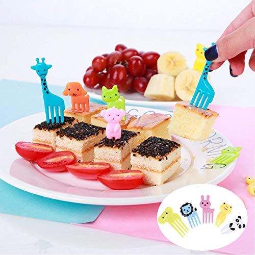 mengger Tenedores Fruta Postre palillo Horquillas Fruta púas Alimentos 48 Piezas Tenedor Bebe Infantil Dientes Forks plástico Animales Aperitivo Tarta Tapas Fiestas Barra Coctel Pinchos cócteles Palo