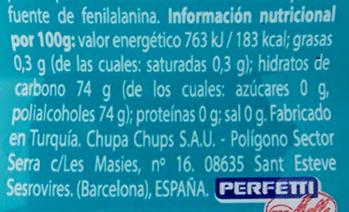 Mentos Chicle Menta Verde, Sin Azúcar - 10 unidades de 30 gr. (Total 300 gr.)