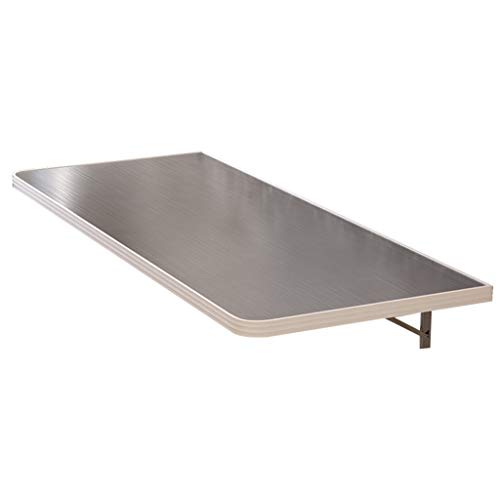 Mesa montada en la Pared Mesas de Comedor de Madera Plegables, Estante Plegable de Acero Inoxidable Soporte de Mesa de Banco, Mesa de Montaje en Pared de Alta Resistencia Escritorio de Caballete de