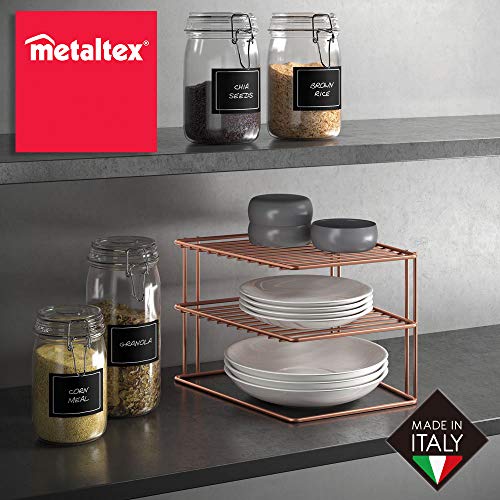 Metaltex Palio Copper Rinconera 2 Pisos, Metal, Cobre, 3 alturas