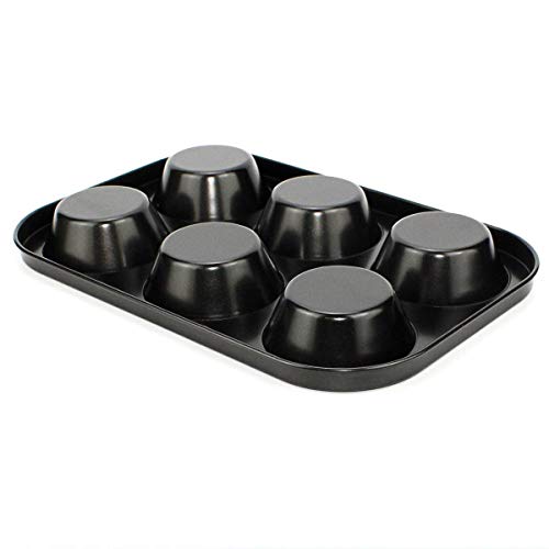 MGE - Molde de Horno para Magdalenas y Muffins - 6 Cavidades - Acero al Carbono con Recubrimiento Antiadherente - Set de 2 (6 Cavidades)