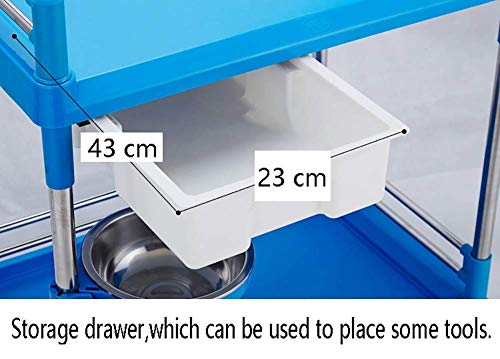 MHBGX Carro, Vehículos de Reciclaje, Vestir 2 Abs Cajón de la Herramienta de Medicina de la Compra, de Acero Inoxidable de 3 Armarios Utilidad Del Salón de Belleza Carro con Silent Ruedas Cubo de la