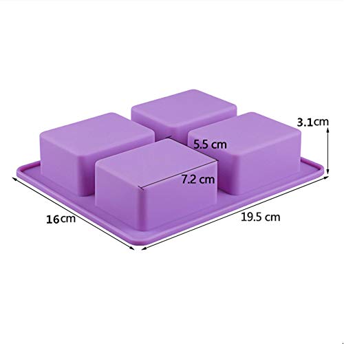 MHwan Molde de Jabón de Silicona Rectangular, Moldes de Silicona para Jabón, Molde de Jabón Hecho a Mano Molde de Silicona Rectangular Reutilizable para Pastel de Chocolate y Hacer su Propio Jabón