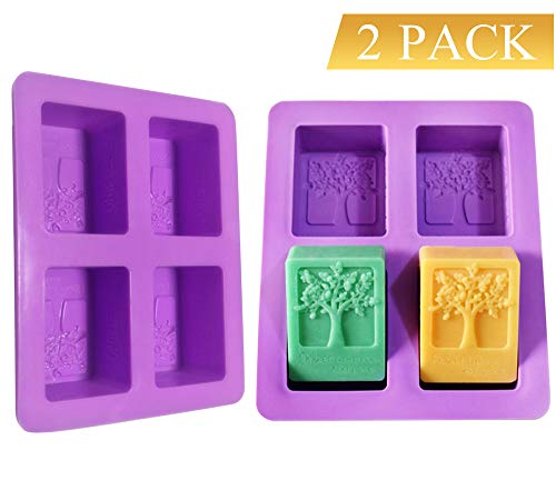 MHwan Molde de Jabón de Silicona Rectangular, Moldes de Silicona para Jabón, Molde de Jabón Hecho a Mano Molde de Silicona Rectangular Reutilizable para Pastel de Chocolate y Hacer su Propio Jabón