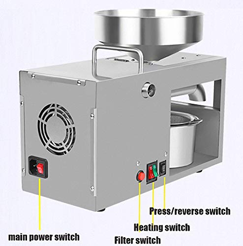 Miarui Prensa de Aceite doméstica Máquina de Prensa de Aceite de Oliva Rendimiento de extracción de Aceite 60% para Todas Las nueces Semillas de Aceitunas