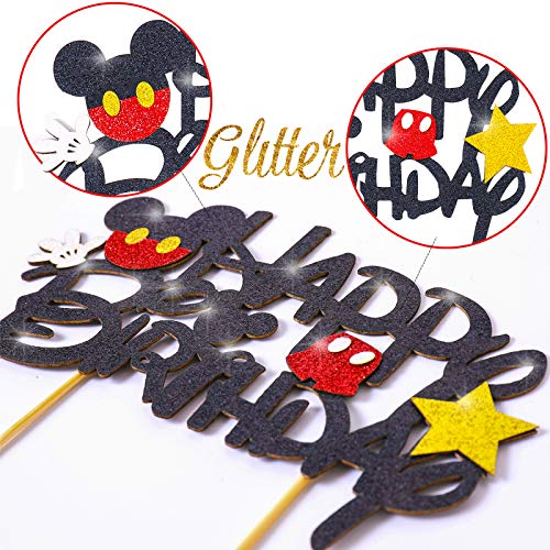 Mickey Mouse Cupcake Cake Toppers Mickey Decoración para Niños Cumpleaños Baby Shower Mickey Clubhouse Suministros Micky Party Supplies 25PCS Topper