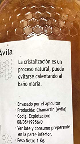 Miel de la Sierra de Ávila Envasada Directamente de Apicultor, 100% española. 1 kilo Neto. Natural y Pura.