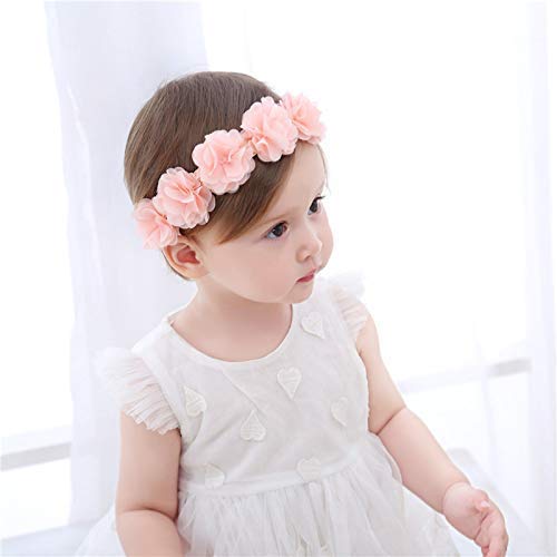 Milacolato 8 Unids Baby Girl Diademas Súper Elástica Diadema y Arcos para Recién Nacido Pétalos de Encaje Flor Accesorios para el Cabello Regalo de la Niña