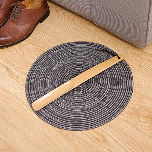 Milai Calzador 2pc 40cm&16cm Calzador con cuerda colgante,Madera Shoe Horn Calzador Wood Shoe Horn mango largo zapato cuerno zapato elevador para Hombres Mujeres Niños(madera fuerte)