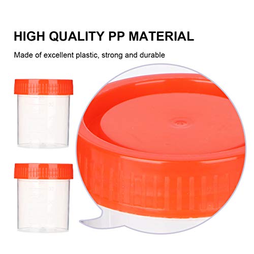 MILISTEN 50 Piezas Contenedor de Muestras Científicas Contenedor de Orina de Plástico Caja Sellada Suministros de Laboratorio 40Ml Color Aleatorio