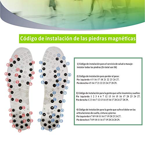 MINAZUKI terapia magnética masaje plantilla, salud transpirable zapatillas de zapato de acupresión pie, relajar los músculos, mejorar la circulación sanguínea