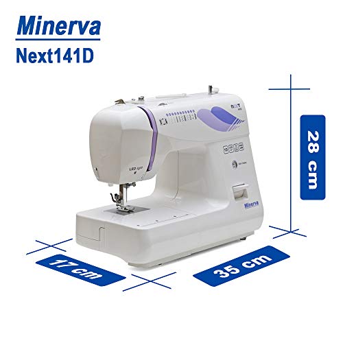 Minerva Máquina de Coser Best Domestic Portable Euro Pro - Máquina de Coser electromecánica Blanca Next 141D 220 V