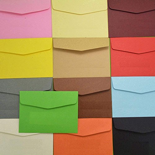 MINGZE Mini sobres de 50 piezas, sobres de 17 * 12.5 cm, sobres pequeños de color para bodas de tarjetas de regalo, artículos de fiesta de cumpleaños.