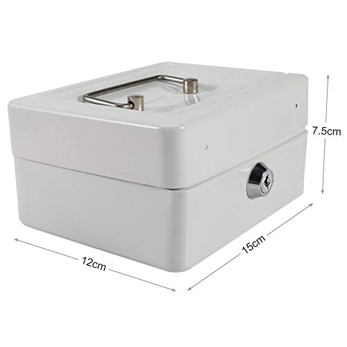 Mini Caja Fuerte - Caja Fuerte para Llaves de Acero con Cerradura Caja para boleto de 4 Colores (Color : Blanc)