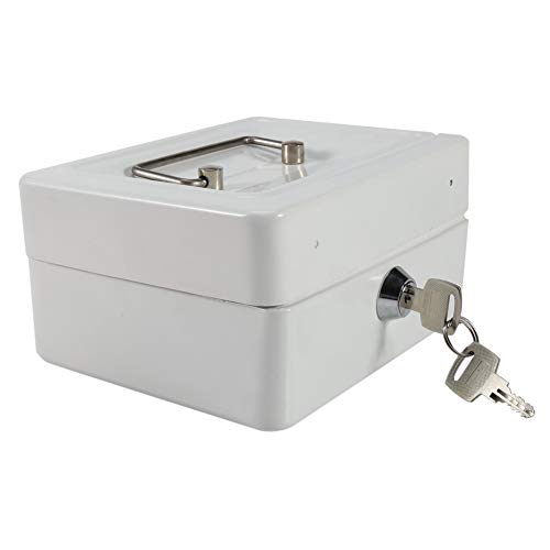 Mini Caja Fuerte - Caja Fuerte para Llaves de Acero con Cerradura Caja para boleto de 4 Colores (Color : Blanc)