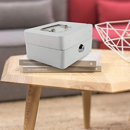 Mini Caja Fuerte - Caja Fuerte para Llaves de Acero con Cerradura Caja para boleto de 4 Colores (Color : Blanc)